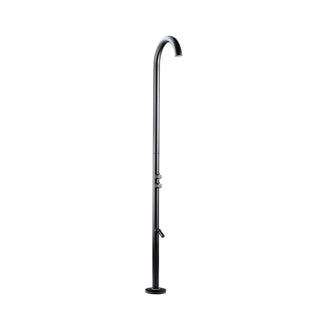 Douche de jardin noire en inox avec robinet de pied