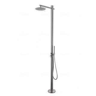 Douche extérieure autoportante en inox – Effet pluie