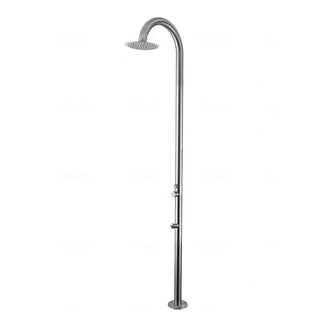 Douche extérieure autoportante en inox – Rince-pieds