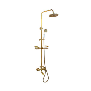 Douche extérieure murale en acier inoxydable et laiton – Style antique